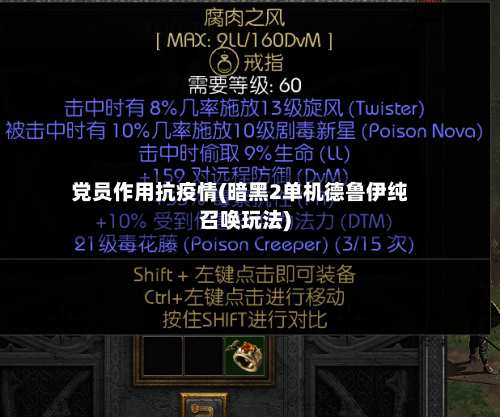 党员作用抗疫情(暗黑2单机德鲁伊纯召唤玩法)-第2张图片