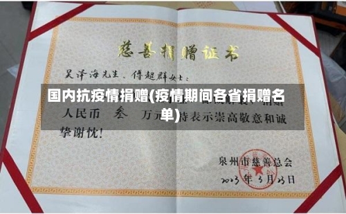 国内抗疫情捐赠(疫情期间各省捐赠名单)-第2张图片
