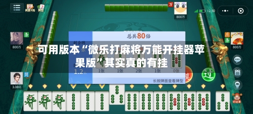 可用版本“微乐打麻将万能开挂器苹果版”其实真的有挂-第2张图片