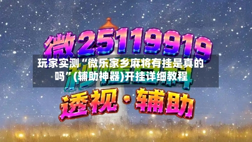玩家实测“微乐家乡麻将有挂是真的吗”(辅助神器)开挂详细教程