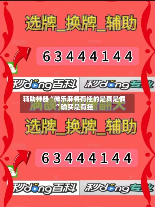 辅助神器“微乐麻将有挂的是真是假”确实是有挂-第2张图片