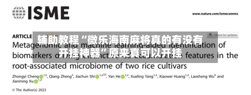 辅助教程“微乐海南麻将真的有没有开挂神器”原来真可以开挂-第2张图片