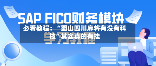 必看教程：“蜀山四川麻将有没有科技”其实真的有挂-第3张图片