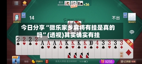 今日分享“微乐家乡麻将有挂是真的吗	”(透视)其实确实有挂-第3张图片
