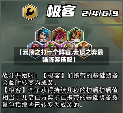 【云顶之打一个阵容,云顶之弈最强阵容搭配】