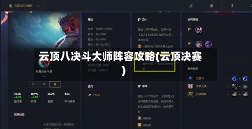 云顶八决斗大师阵容攻略(云顶决赛)
