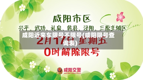 咸阳近来车限号不限号(咸阳限号查询表)